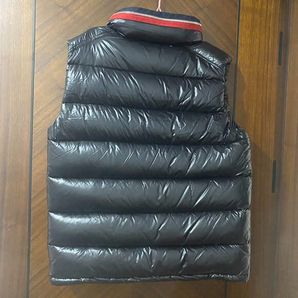 Unisex Tricolor Hood Moncler Black Puffer Vest - Picture 4 of 13